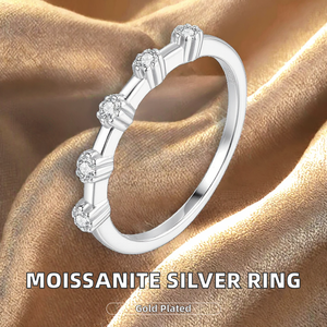 เครื่องประดับใหม่ชุบทองคำแท้ เงินแท้ S925 ประดับเพชรโมอิสซาไนต์ VVS สำหรับแหวนหมั้นและแหวนแต่งงานสำหรับผู้หญิงที่ได้รับการรับรอง - Product Image 2