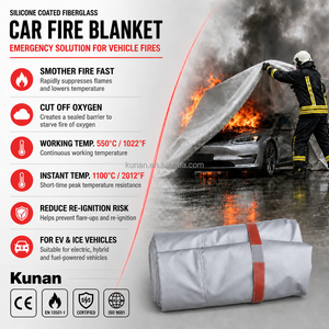 Manta Ignífuga para Vehículos Eléctricos Kunan Tunnel, 20 pies x 30 pies, Protección Profesional Contra Incendios para Emergencias en Carretera - Product Image 4
