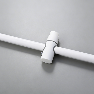 <span class=keywords><strong>Ensemble</strong></span> de douche carré moderne blanc 22X07 <span class=keywords><strong>avec</strong></span> pommeau de pluie, 3 sorties, système mural apparent pour salle de bain, barre coulissante en laiton brossé - Product Image 5