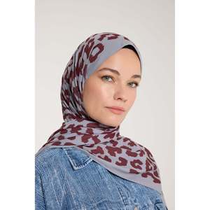 Chal Pure Tone - Estampado de Leopardo - Plateado - Borgoña - Estampado de Leopardo - Plateado - Borgoña - Product Image 2