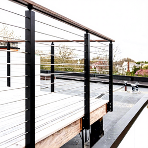 Stainless Steel Complete Metal Veranda <strong>Deck</strong> <strong>Railing</strong> Kit LED Lights SUS304 Tension Security Wire Rope For Balcony Mall - Product Image 1