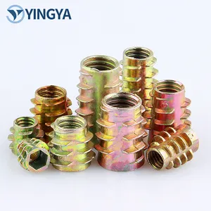 Yingya Internal and External Hexagon Trapezoid Embedded Nut Straight through Non-Intermediate Furniture Hardware Accessories