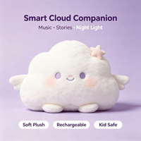 Jouets en peluche intelligents personnalisés avec logo couleur, motif dessin animé mignon, musique et histoire, en forme de nuage, économiques, pour enfants, idéaux pour fêtes, vacances et cadeaux d'anniversaire