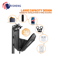 Sac de rangement étanche 3L pour scooter Sac de suspension avant pour scooter EVA Sac de voyage antichoc en carbone PU pour vélo avec fermeture à glissière étanche