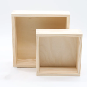 Dettagli artigianali incompiuti in <span class=keywords><strong>legno</strong></span> ombra scatola artigianale con cornice vuota segno fai da te che ispira il modello di testo personalizzato - Product Image 3