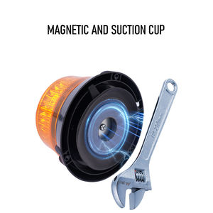 Luz LED Solar Estroboscópica de 12-24V, con Ventosa para Techo, Magnética, de Advertencia de Emergencia, Intermitente, de Seguridad, Impermeable - Product Image 4