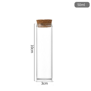 Botella de vidrio recta de 30 mm con tapón de corcho, dispensador de rosas, tarro de dulces, botella de embalaje de madera de agar con boca plana, tubo de ensayo de vidrio - Product Image 6
