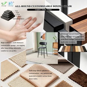 Tabouret <span class=keywords><strong>de</strong></span> <span class=keywords><strong>bar</strong></span> OKAY Nordic en tissu Teddy, hauteur fixe, dossier incurvé, mobilier <span class=keywords><strong>de</strong></span> <span class=keywords><strong>bar</strong></span> intérieur pour la maison, vente en gros - Product Image 2