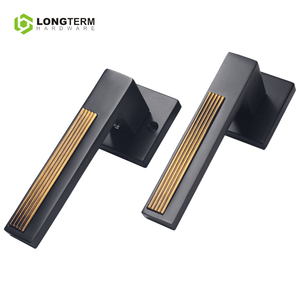 Zinc Alloy Black <strong>Internal</strong> <strong>Door</strong> <strong>Handle</strong> <strong>Lock</strong> Set Square Knurled Mortise <strong>Door</strong> Lever Bedroom Bathroom Privacy <strong>Locks</strong> <strong>Handle</strong> <strong>With</strong> Keys - Product Image 2