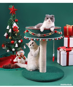Poste de escalada para gatos pequeños de interior, poste de rascado de Navidad, torre de árbol de gato creativa, rascador de gato con juguetes colgantes - Product Image 5