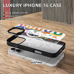 Nueva Funda Magnética Transparente de Acrílico <span class=keywords><strong>CK</strong></span> de Alta Calidad y Grosor para iPhone 17 Pro Max, Carga Inalámbrica, Cubierta Trasera Desmontable - Product Image 4