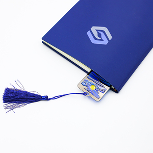 Marcapáginas de Metal de Acero Inoxidable SS con Diseño de Luna y Cielo Translúcido, para Amantes de la Lectura, con Borla de Cordón - Product Image 3