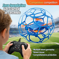 Drone RC JUNRONG, avion télécommandé en forme de ballon de football, mode anti-étranglement avec lumière LED, quadricoptère de football télécommandé pour enfants et adultes