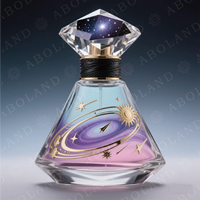 Vente flash - Flacon de parfum unique de 50 ml, flacon de parfum dégradé, flacon de parfum rectangulaire en verre de 100 ml avec couvercle de luxe