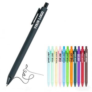 Cheap Retractable Custom Plastic Ballpoint <b>Pens</b> With Soft Touch Personalized Logo Click for School Hotel Promotion <b>Gift</b> - Product Image 1