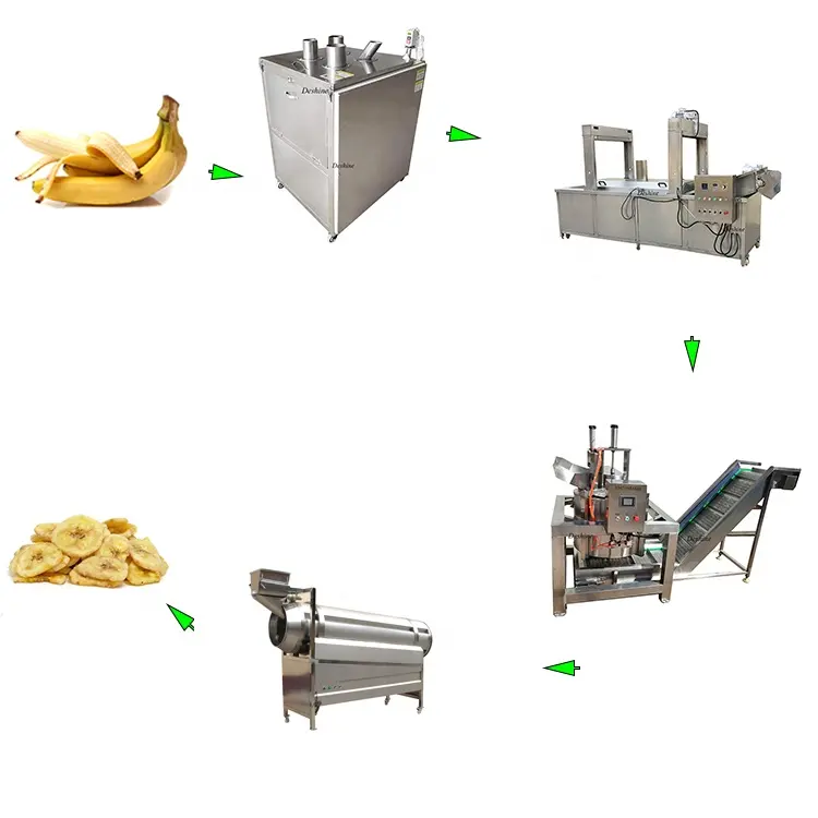 Small scale kerepek pisang plantain chips making machine banana chips production line machine