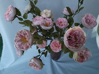 Fleurs artificielles en tissu mélangé à bords brûlés en gros, fleurs de mariage pour la décoration de la maison et des fêtes