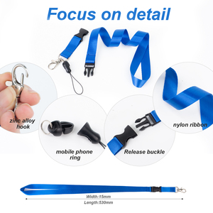 ストラップ付き,カスタム安いブレイクアウェイキーチェーンランヤードシルクスクリーンロゴ昇華ランヤードネックストラップ - Product Image 3