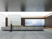 Café-bar de luxe sur mesure Réception Design LED de haute qualité pour salons de beauté Hôtels Écoles Gymnases-Style moderne durable
