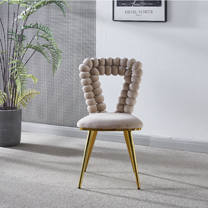 Modern <b>Black</b> Velvet Upholstered Adjustable Height Eco-Friendly Lightweight <b>Dining</b> <b>Chairs</b> Gold Iron Legs Hairball Backrest for - Product Image 6