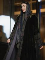 Abaya élégante et respirante en laine pour femme, manches longues, broderie florale, dentelle, design ouvert, inspirée de l'Arabie Saoudite, robe musulmane pour le printemps