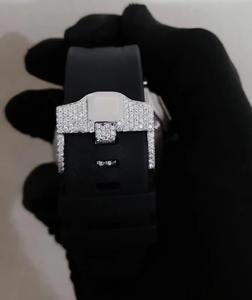 Montre en acier inoxydable avec diamants VVS, la plus vendue, pour les affaires et la mode, avec verre résistant aux rayures, pour un usage quotidien, disponible à la vente - Product Image 6