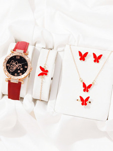 Reloj <span class=keywords><strong>de</strong></span> mujer Simple ocio estrella y luna con <span class=keywords><strong>calendario</strong></span> moda reloj <span class=keywords><strong>de</strong></span> cuarzo pulsera combinación mariposa YuSa160 - Product Image 3