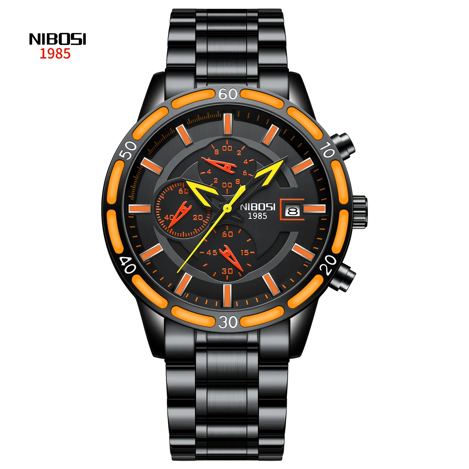 NIBOSI 2568 Premium Quality Waterproof Custom Men Watches Stainless Steel Men Watches Luxury Timepiece