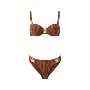 Costume da bagno intero HDJ taglie forti con controllo pancia, stampa animalier, aderente, per spiaggia SQ67503 - Product Image 4