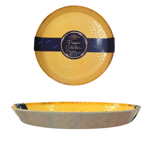Plateau rond en mélamine jaune pimenté DIAM. 35 H 4CM - Product Image 1