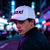 Casquette de baseball Ultimate Dry à 6 panneaux perforée respirante, motif lettres, style sportif et formel, en nylon, avec fermeture snapback, pour sports de plein air et camping