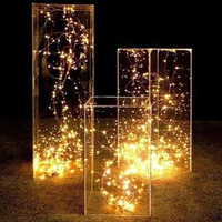 Nouveau support en acrylique pour mariage, colonne carrée, guide de route, support en acrylique transparent, support à fleurs en cristal pour centre de table de mariage, décoration de table