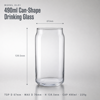 Vente en gros de gobelets à bière cylindriques classiques avec logo personnalisé, en verre transparent
