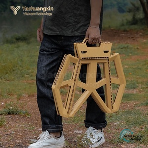 Foldable Cardboard <b>Stool</b> Outdoor Camping <b>Portable</b> Square Seat All Seasons Use - Product Image 5