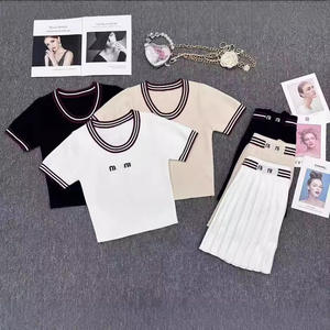 Ingrosso nuovo Designer di lusso estate autunno abito di moda marca <span class=keywords><strong>maglia</strong></span> gilet gonna Set <span class=keywords><strong>vestiti</strong></span> <span class=keywords><strong>donna</strong></span> 2025 - Product Image 4