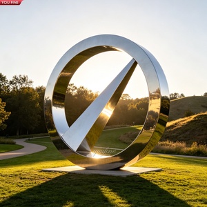 YOUFINE - Escultura Abstracta Horizontal de Acero Inoxidable con Forma de Balanza Grande para Decoración de Paisajes de Plazas - Product Image 4
