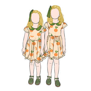 Robe à volants pour filles, motif pomme, col Peter Pan, manches courtes, fibre de protéine de lait, robe de bébé, peinture de fruits la plus douce - Product Image 5