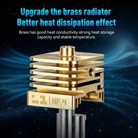 Hotend de Alto Flujo Mejorado para Impresora 3D Bambu Lab P2S / X2D / H2D / H2C / H2S, Disipador de Calor de Latón, Boquilla de Acero Endurecido Integrada