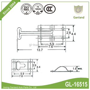 GL- 16515 ZP钢4英寸拖车门支撑卡车附件 - Product Image 3