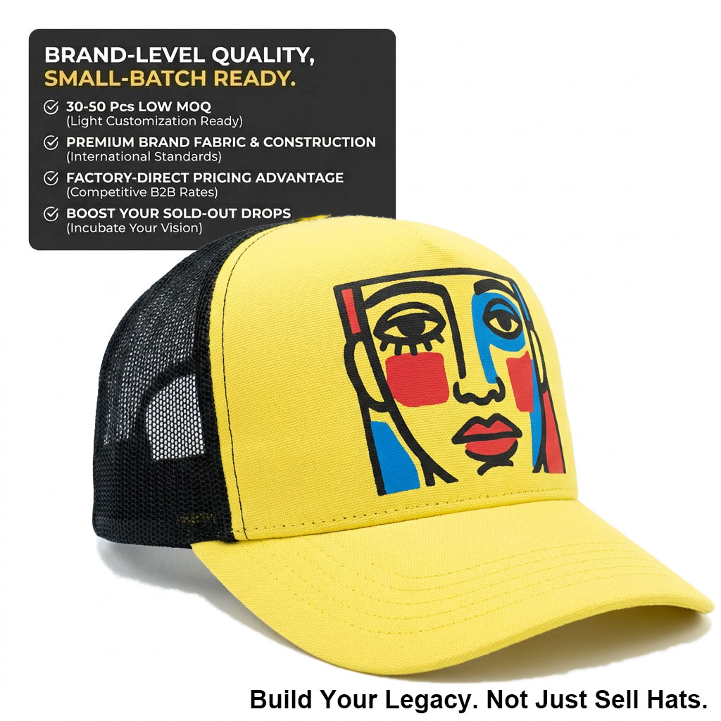 PopArt Canvas ScreenPrint Pop 6 Panel 3D Puff Embroidery Mesh Velour Two Tone Custom Outdoor Image Trucker Hat