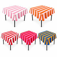 Housse de table de jeu en toile de coton personnalisée, nappe de mahjong carrée rayée rose et orange, tapis de mahjong lavable en gros