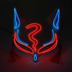 Funny Girl Masques de renard lumineux pour femmes Masque lumineux pour <span class=keywords><strong>le</strong></span> visage supérieur Glow in the Dark Cosplay Neon Disguise <span class=keywords><strong>Mask</strong></span> Supplies - Product Image 3