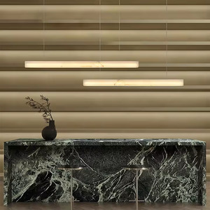 Barra de iluminación colgante de alabastro Art Deco, luz colgante lineal de mármol minimalista para comedor, sala de estar - Product Image 2