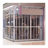 Porte pliante en PVC pour devanture de magasin moderne, panneaux en polycarbonate, cadre en alliage d'aluminium, antivol, anti-poussière, sur mesure
