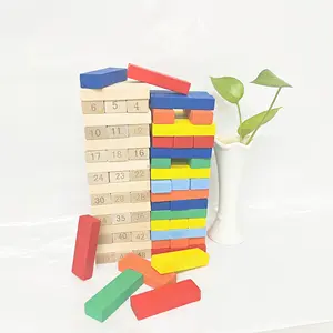 Susun blok bayi seimbang blok tantangan Susun menara Tumble blok domino mainan pendidikan untuk anak-anak