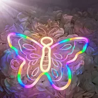 Tanda Led Neon Kustom Kupu-kupu Warna-warni Tanda Led Luar Ruangan Sesuai Iklan Luar Ruangan