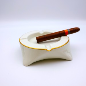 Cendrier de luxe classique en céramique grande taille avec logo personnalisé noir/blanc, sans fumée, pour hommes, voyage, intérieur/extérieur - Product Image 4