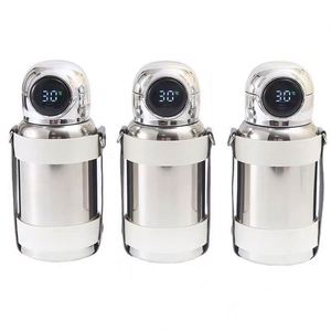 Creative Smart LED 316 Stainless Steel Portable Water <b>Bottle</b> Silver Outdoor Vacuum <b>Flask</b> Kids Kettle with Square Roll Design - Product Image 1