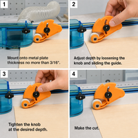 Guide de rouleau réglable avec roulement unidirectionnel pour réduire le recul et augmenter la sécurité des scies de table, des tables de fraisage et des scies à ruban
