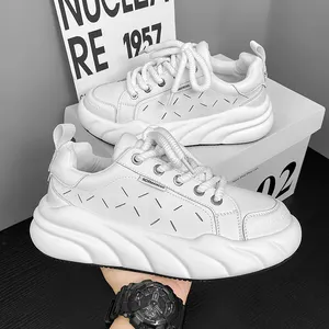 Sapatilhas De Moda Para Homens Designer Em Branco Sapatos Retro Esportes Estilo Caminhada Sapatos Logotipo Personalizado Altura Chunky Aumentando Sapatos